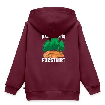 Nachwuchs Forstwirt Holz machen - Kinder Premium Organic Hoodie - Burgunderrot - Hinten - AI Model Kid Female (0cm)