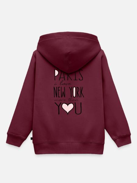 Paris - Kinder Premium Organic Hoodie - Burgunderrot