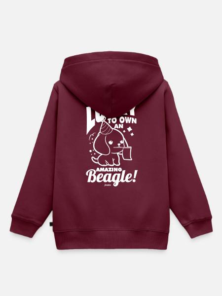Beagle Design für Kinder - Kinder Premium Organic Hoodie - Burgunderrot