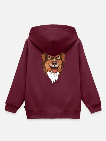Australischer Schäferhund - Laska - Kinder Premium Organic Hoodie - Burgunderrot