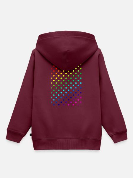 Bunte Punkte Muster Pattern - Kinder Premium Organic Hoodie - Burgunderrot
