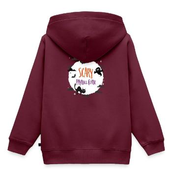 Gruseliger Lohn- und Gehaltsabrechnungssachbearbeiter - Kinder Premium Organic Hoodie - Burgunderrot - Hinten - AI Model Kid Female (0cm)