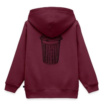 Mülleimer - Kinder Premium Organic Hoodie - Burgunderrot - Hinten - AI Model Kid Female (0cm)