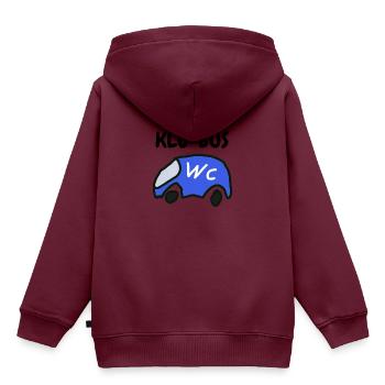 KLO-BUS - Kinder Premium Organic Hoodie - Burgunderrot - Hinten - AI Model Kid Female (0cm)