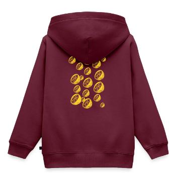 Zitronen - Kinder Premium Organic Hoodie - Burgunderrot - Hinten - AI Model Kid Female (0cm)