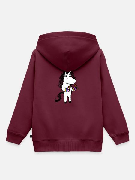 Einhorn tanzen - Kinder Premium Organic Hoodie - Burgunderrot