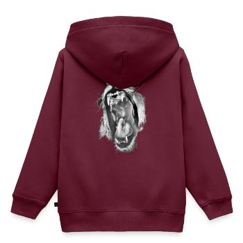 Lion Katze Löwe Wild Raubkatze Tier - Kinder Premium Organic Hoodie - Burgunderrot - Hinten - AI Model Kid Female (0cm)