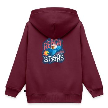 Reach for the Stars - Kinder Premium Organic Hoodie - Burgunderrot - Hinten - AI Model Kid Female (0cm)