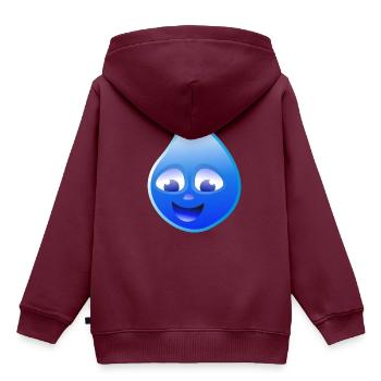 Wassertropfen - Kinder Premium Organic Hoodie - Burgunderrot - Hinten - AI Model Kid Female (0cm)