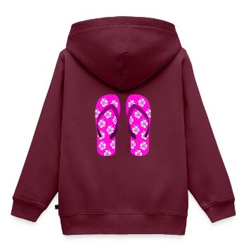 flip flops - Kinder Premium Organic Hoodie - Burgunderrot - Hinten - AI Model Kid Female (0cm)