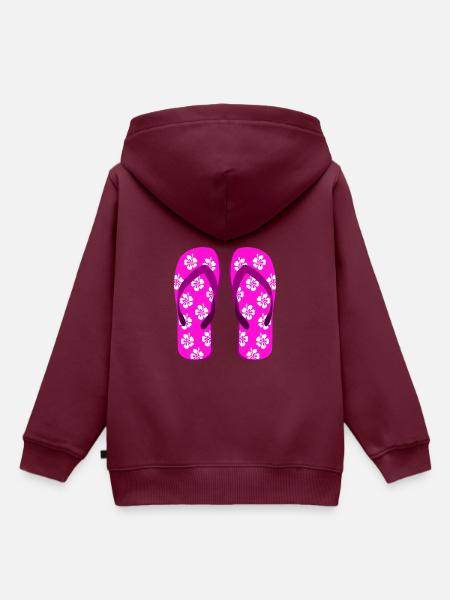 flip flops - Kinder Premium Organic Hoodie - Burgunderrot