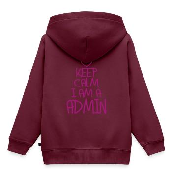 Keep Calm Admin cool Admin Geschenk - Kinder Premium Organic Hoodie - Burgunderrot - Hinten - AI Model Kid Female (0cm)