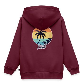 Bali - Kinder Premium Organic Hoodie - Burgunderrot - Hinten - AI Model Kid Female (0cm)