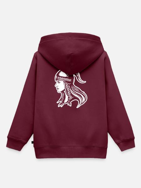 Wikinger Frau Kriegerin - Kinder Premium Organic Hoodie - Burgunderrot