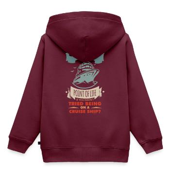 Sinn des Lebens Kreuzfahrtschiff - Kinder Premium Organic Hoodie - Burgunderrot - Hinten - AI Model Kid Female (0cm)