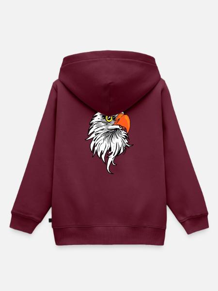 Adler Comic - Kinder Premium Organic Hoodie - Burgunderrot