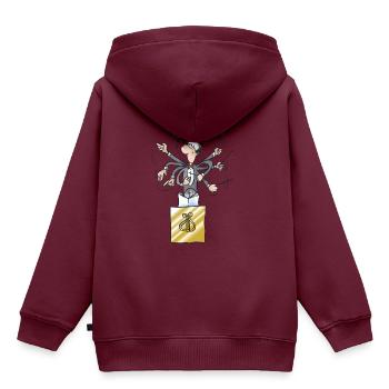 Dirigent - Kinder Premium Organic Hoodie - Burgunderrot - Hinten - AI Model Kid Female (0cm)