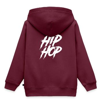 Hip hop musik - Kinder Premium Organic Hoodie - Burgunderrot - Hinten - AI Model Kid Female (0cm)