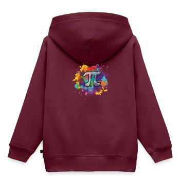 Pi - Kinder Premium Organic Hoodie - Burgunderrot - Hinten - AI Model Kid Female (0cm)