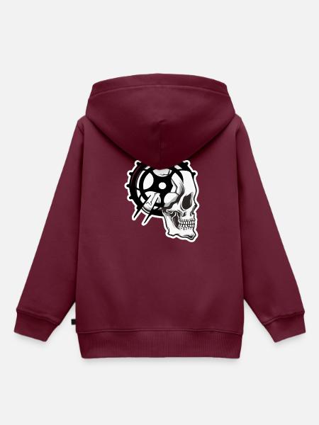 Schädel Bär - Kinder Premium Organic Hoodie - Burgunderrot