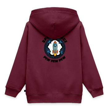 Space Force Pew Pew Pew - Kinder Premium Organic Hoodie - Burgunderrot - Hinten - AI Model Kid Female (0cm)