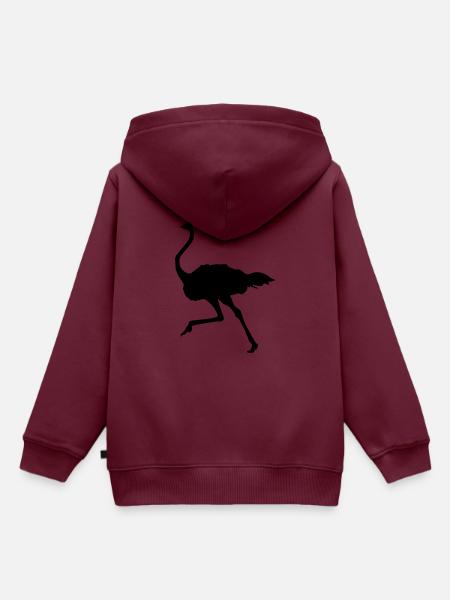strauß tier - Kinder Premium Organic Hoodie - Burgunderrot