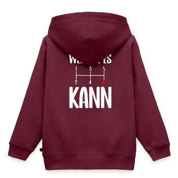 Manuelles statt automatisches Getriebe - Kinder Premium Organic Hoodie - Burgunderrot - Hinten - AI Model Kid Female (0cm)