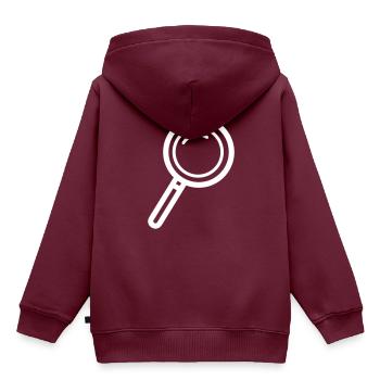 Lupe Symbol - Kinder Premium Organic Hoodie - Burgunderrot - Hinten - AI Model Kid Female (0cm)
