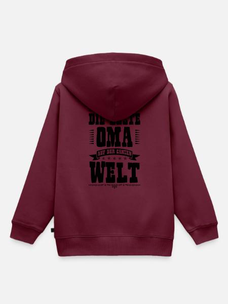 Beste Oma der Welt - Kinder Premium Organic Hoodie - Burgunderrot