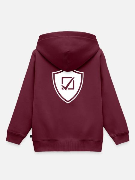 Häkchen Wählen Wappen - Kinder Premium Organic Hoodie - Burgunderrot