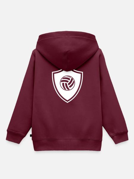 Volleyball Wappen - Kinder Premium Organic Hoodie - Burgunderrot