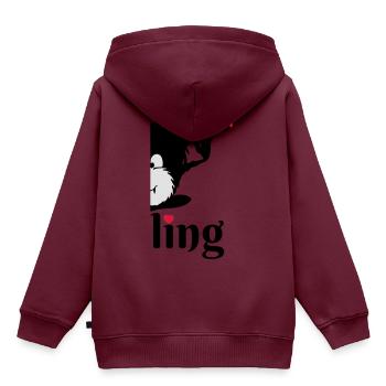 Monster Smuffel zweiter Zwilling geteilt - Kinder Premium Organic Hoodie - Burgunderrot - Hinten - AI Model Kid Female (0cm)