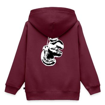 Boxhandschuhe Vintage Boxen Boxkampf - Kinder Premium Organic Hoodie - Burgunderrot - Hinten - AI Model Kid Female (0cm)