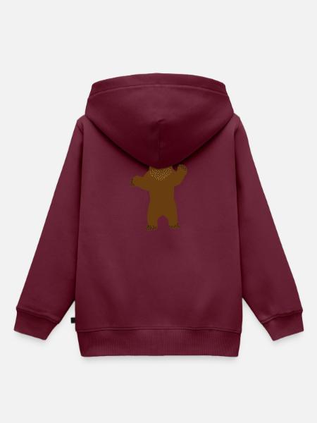 Bär - Kinder Premium Organic Hoodie - Burgunderrot