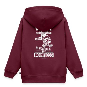 Skateboarding Longboard Halfpipe Geschenk - Kinder Premium Organic Hoodie - Burgunderrot - Hinten - AI Model Kid Female (0cm)