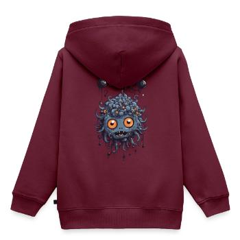 Schleimiges Finsternis Monster süßes Wesen - Kinder Premium Organic Hoodie - Burgunderrot - Hinten - AI Model Kid Female (0cm)