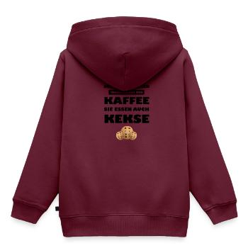 Sozialpädagogen Trinken Nicht Nur Kaffee… - Kinder Premium Organic Hoodie - Burgunderrot - Hinten - AI Model Kid Female (0cm)