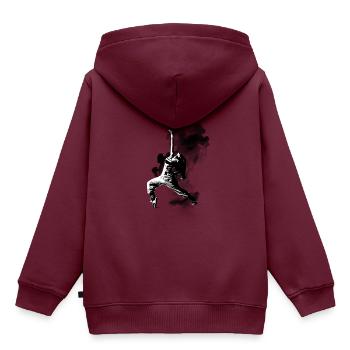 Rauch Tanz - Kinder Premium Organic Hoodie - Burgunderrot - Hinten - AI Model Kid Female (0cm)