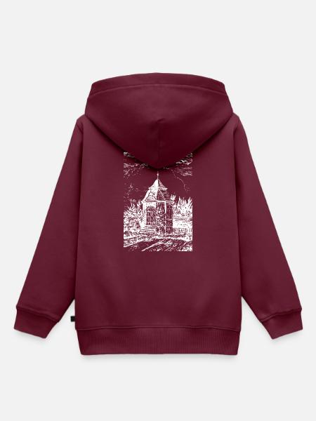 Radevormwald historisches Gartenhaus - Heimat - Kinder Premium Organic Hoodie - Burgunderrot