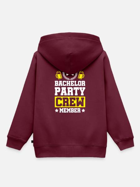 bachelor party crew - Kinder Premium Organic Hoodie - Burgunderrot