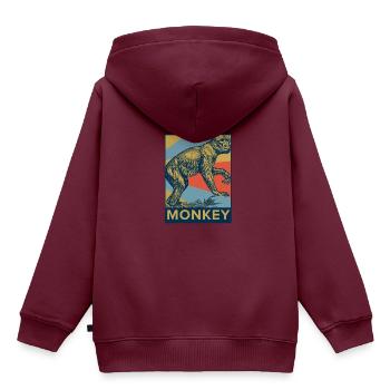Affe Primaten Schimpanse Gorilla Tier Geschenk - Kinder Premium Organic Hoodie - Burgunderrot - Hinten - AI Model Kid Female (0cm)