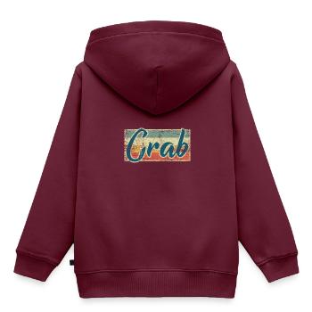 Krabbe - Kinder Premium Organic Hoodie - Burgunderrot - Hinten - AI Model Kid Female (0cm)