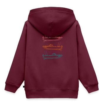 Boot - Kinder Premium Organic Hoodie - Burgunderrot - Hinten - AI Model Kid Female (0cm)