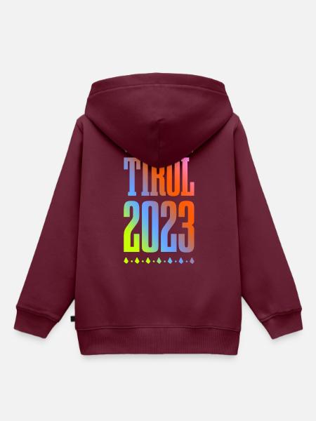 Tirol 2023 - Kinder Premium Organic Hoodie - Burgunderrot