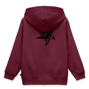 Geometrische Formen - Kinder Premium Organic Hoodie - Burgunderrot - Hinten - AI Model Kid Female (0cm)