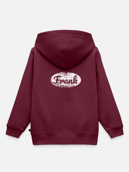 Frank als Name - Kinder Premium Organic Hoodie - Burgunderrot