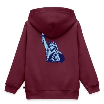 Freiheitsstatue USA Amerika amerikanisches Denkmal 0 - Kinder Premium Organic Hoodie - Burgunderrot - Hinten - AI Model Kid Female (0cm)