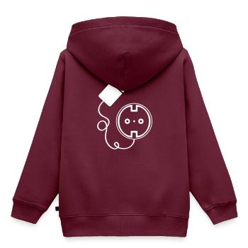Steckdose Strom Element - Kinder Premium Organic Hoodie - Burgunderrot - Hinten - AI Model Kid Female (0cm)