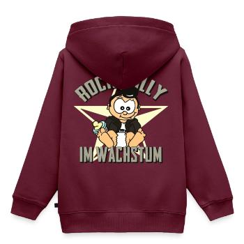 Rockabilly im Wachstum - Kinder Premium Organic Hoodie - Burgunderrot - Hinten - AI Model Kid Female (0cm)