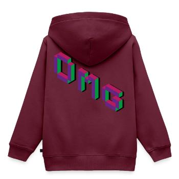 OMG - Oh My God - Kinder Premium Organic Hoodie - Burgunderrot - Hinten - AI Model Kid Female (0cm)